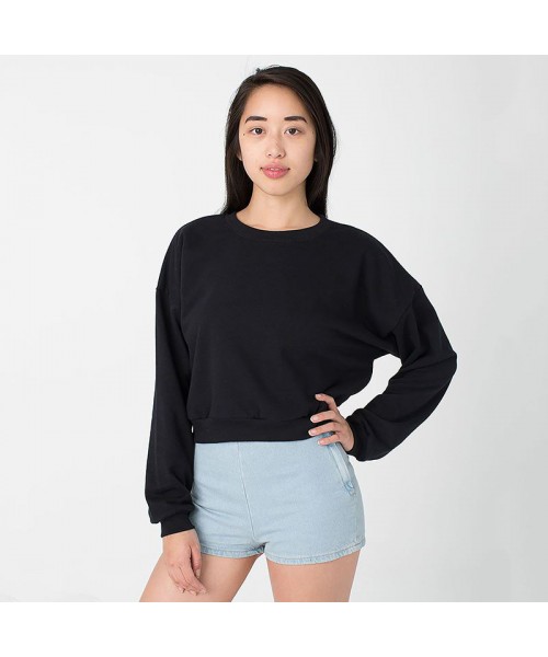 Black California fleece cropped sweatshirt